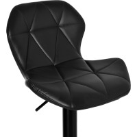 Barová stolička GORDON BLACK - ekokoža - čierna