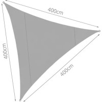 Tieniaca trojuholníková plachta 4x4x4 m - šedá