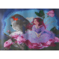 Norimpex Diamantové maľovanie Červenka s kvetinovou vílou 30x40 cm