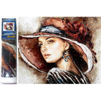 Norimpex Diamantové maľovanie Dáma v klobúku 30x40 cm