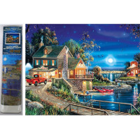 Norimpex Diamantové maľovanie Dom pri jazere 30x40 cm