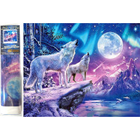 Norimpex Diamantové maľovanie Vlci za splnu 30x40 cm
