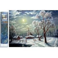 Norimpex Diamantové maľovanie Zasnežená zimná krajina 30x40 cm