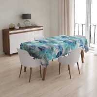 Obrus 135x180 cm - Listy banánovníka - modrý