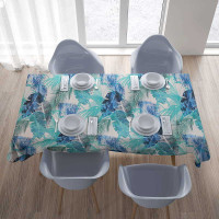 Obrus 135x180 cm - Listy banánovníka - modrý