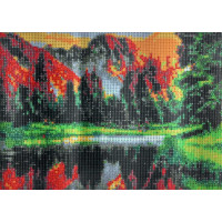 Norimpex Diamantové maľovanie Západ slnka pri jazere 30x40 cm