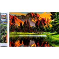 Norimpex Diamantové maľovanie Západ slnka pri jazere 30x40 cm
