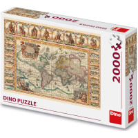 DINO Puzzle Historická mapa sveta 2000 dielikov