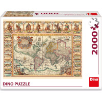 DINO Puzzle Historická mapa sveta 2000 dielikov
