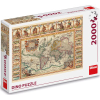 DINO Puzzle Historická mapa sveta 2000 dielikov