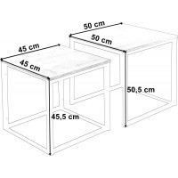 Súprava konferenčných stolíkov PRAVEN - dub craft/čierna