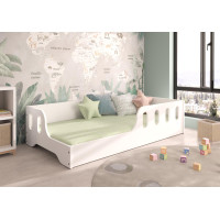 Detská Montessori posteľ COCO 140x70 cm + MATRAC - biela