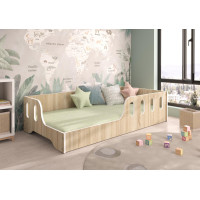 Detská Montessori posteľ COCO 140x70 cm + MATRAC - sonoma