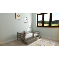 Detská posteľ z masívu borovice EDITA - 200x90 cm - šedá