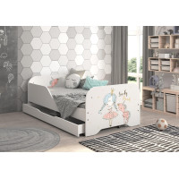 Detská posteľ KIM - PRINCEZNA A JEDNOROŽEC 140x70 cm + MATRAC