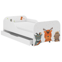 Detská posteľ KIM - ZVIERATÁ INDIÁNI 140x70 cm + MATRAC