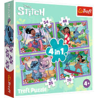 TREFL Puzzle Lilo&Stitch: Bláznivý deň 4v1 (35,48,54,70 dielikov)