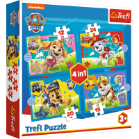 TREFL Puzzle Tlapková patrola: Bežiace šteňatá 4v1 (12,15,20,24 dielikov)