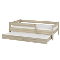 Detská posteľ SIMPLE s prístelkou - dub sonoma - 160x80 cm