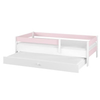 Detská posteľ SIMPLE s prístelkou - ružová - 160x80 cm