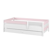 Detská posteľ SIMPLE so šuplíkom - ružová - 160x80 cm