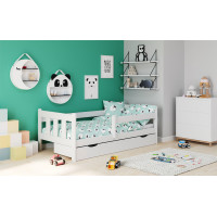 Detská posteľ z masívu so zásuvkami MARIE 160x80 cm - biela