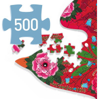 DJECO Obrysové puzzle Vtáčik 500 dielikov