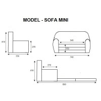 Detská rozkladacia MINI pohovka Slimáky - šedá