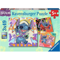 RAVENSBURGER Puzzle Disney: Stitch 3x49 dielikov