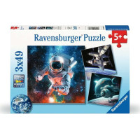 RAVENSBURGER Puzzle Preskúmanie vesmíru 3x49 dielikov