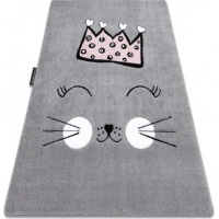 Detský kusový koberec Petit Cat crown grey