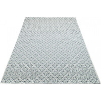 Sisalový koberec JUNGLE pattern - modrý/krémový