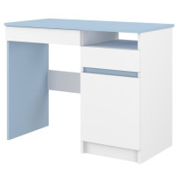 Detský písací stôl N40 - BEZ MOTÍVU - biely/modrý