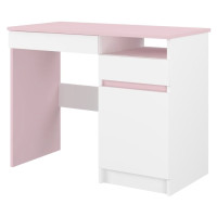 Detský písací stôl N40 - BEZ MOTÍVU - biely/ružový