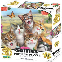 PRIME 3D Puzzle Mačacie Selfie 3D 63 dielikov