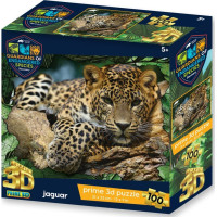 PRIME 3D Puzzle Animal planét: Ohrozené druhy - Jaguár 3D 100 dielikov