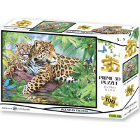 PRIME 3D Puzzle Jaguári pri bazéne 3D 100 dielikov