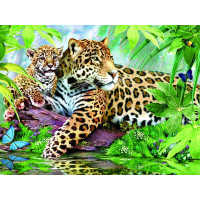 PRIME 3D Puzzle Jaguári pri bazéne 3D 100 dielikov