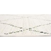 Sisalový koberec JUNGLE grid - krémový/zelený
