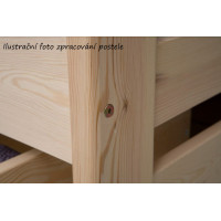 Detská domčeková posteľ z masívu borovice ASHER so šuplíkmi a prístelkou - 200x90 cm - prírodná borovica