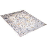 Kusový koberec ASTHANE Flora - biely/tmavomodrý/hnedý