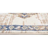 Kusový koberec ASTHANE Ornament - biely/tmavo modrý/hnedý