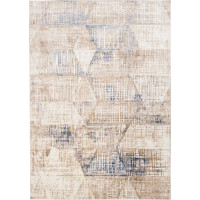 Kusový koberec ASTHANE Shape - biely/tmavo modrý/hnedý