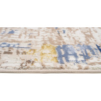 Kusový koberec ASTHANE Structure - biely/tmavo modrý/hnedý