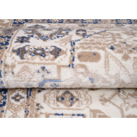 Kusový koberec ASTHANE Frame - biely/tmavo modrý/hnedý