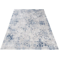 Kusový koberec SKY Frame - sivý/modrý