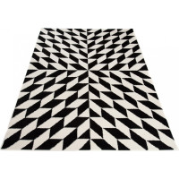 Kusový koberec MAROKO Geometric - čierny/biely