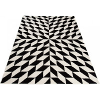 Kusový koberec MAROKO Geometric - čierny/biely