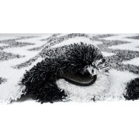 Kusový koberec Shaggy OPTIMAL Cik cak - čierny/biely
