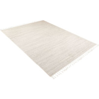 Kusový koberec s třásněmi SARI Mono - krémový